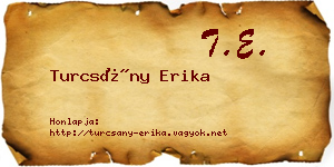 Turcsány Erika névjegykártya